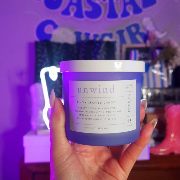 Other - Unwind Scented Candle in Purple